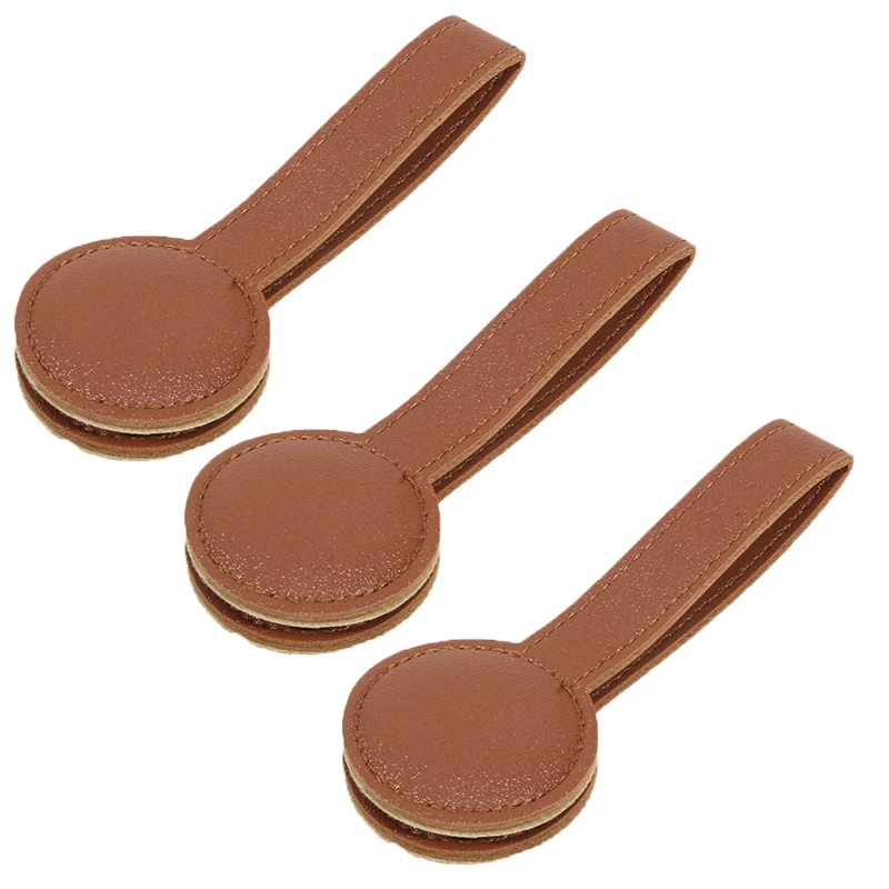 1PCS Multipurpose Magnetic PU Leather Hat Clip with Faux Fur Strong Round Organizer Outdoor Travel Cap Holder Bag Accessories