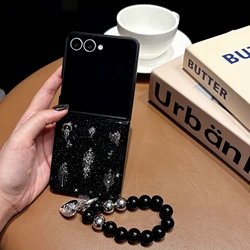 Luxury Gemstone Glitter Phone Case with Fashionable Chain - Galaxy Z Flip5 (Case with strap)