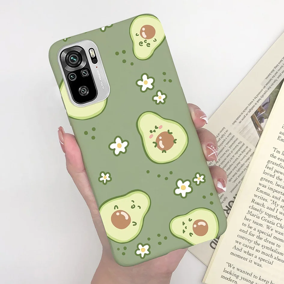 Cute Fashion Heart Avocado Soft Silicone Phone Case for Xiaomi Redmi Note Series