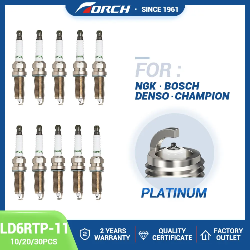 

10-30PCS Platinum Spark Plug TORCH LD6RTP-11 Replace for Candle PLZKAR6A-11 LKAR6AIX-11 Mitsubishi 1822A010 RENAULT 22401EA015