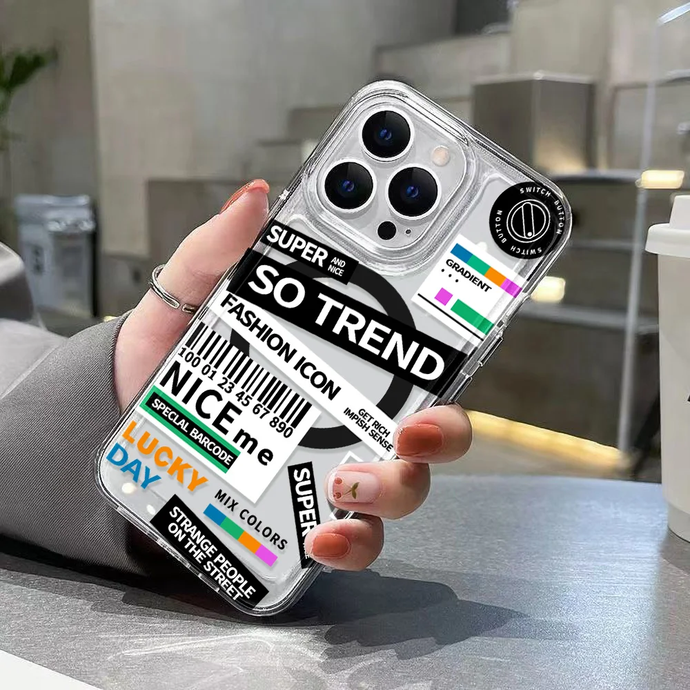 Fashion Label Silicone Soft Transparent Phone Case