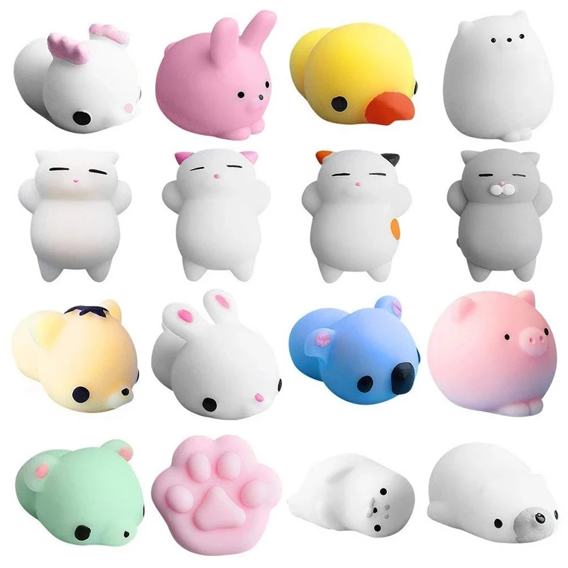 Jouets Squishy 9 Pièces - Patte De Chat Mignon Et Animaux Kawaii | Anti-stress Doux | Pour Enfants Et Adultes