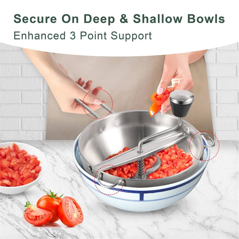 Description Picture 5 of itemVegetable Mill Stainless Steel Food Rotary Mill Strainer Potato Strawberry Jam Masher Grinder with 3 Milling Disc