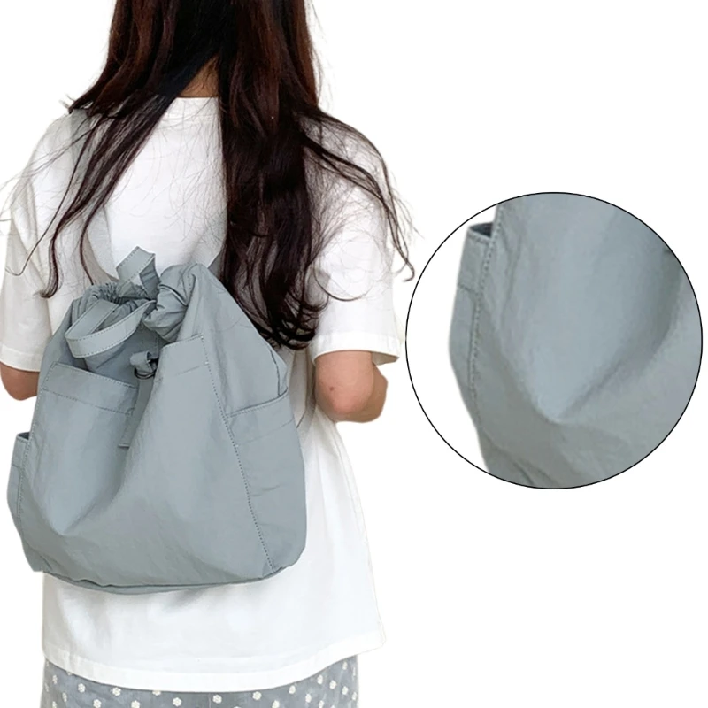 Women Backpack Travel Backpack Solid Color Shoulder Bag Nylons Backpack Student School Backpack Casual Daypacks