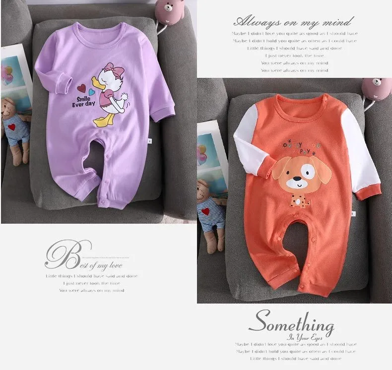 Spring Autumn Baby Boys Bodysuits Print Cartoon Newborn Jumpsuit Infantil Clothes Long Sleeve Onesie For Toddler Girl Costume cute baby bodysuits