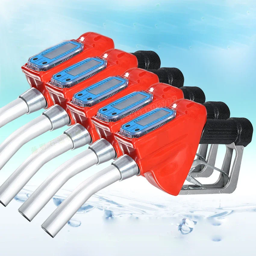 Turbine flow meter sensor flowmeter flow indicator counter fuel gauge device gasoline diesel petrol oil water Refueling gun