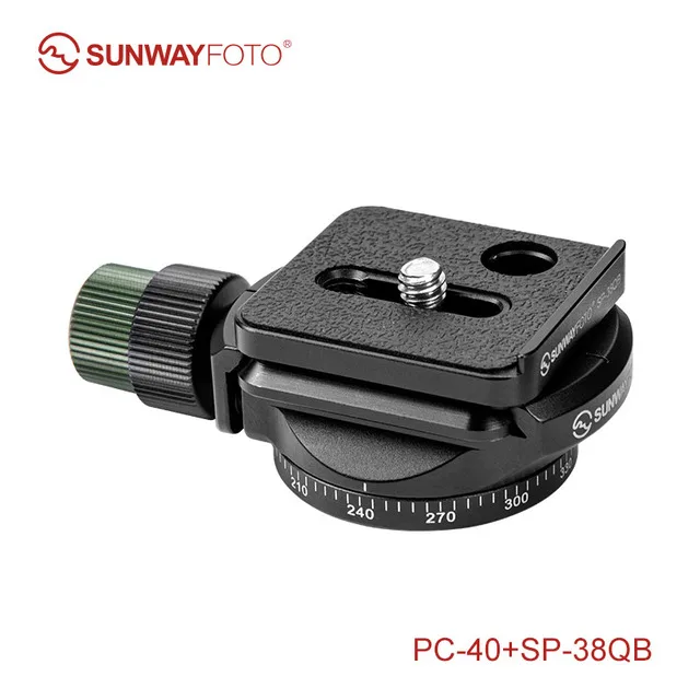 SUNWAYFOTO 40mm PC-40 360 Arca Swiss Clamp and Quick Release Plate SP-38QB