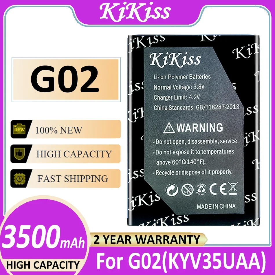 

KiKiss Battery 3500mAh/3800mAh For Kyocera G02 (KYV35UAA) G03 (KYV41UAA) G04 (KYV46UAA) Bateria