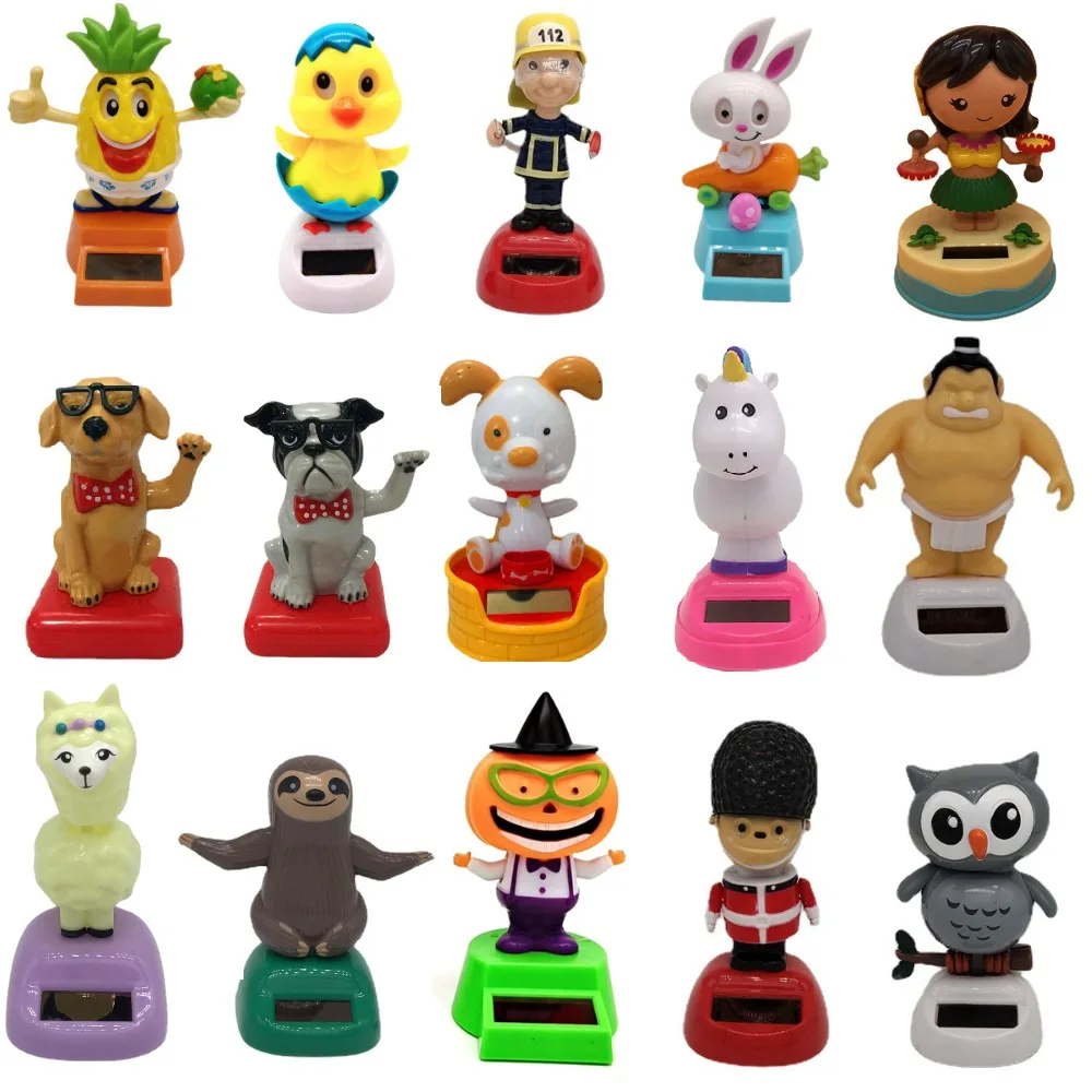 

Solar Car Ornament Automatic Swing Alpaca Figurine Animal Doll Toy Sloth Miniature Car Accessories Dancing Shaking Home Decor
