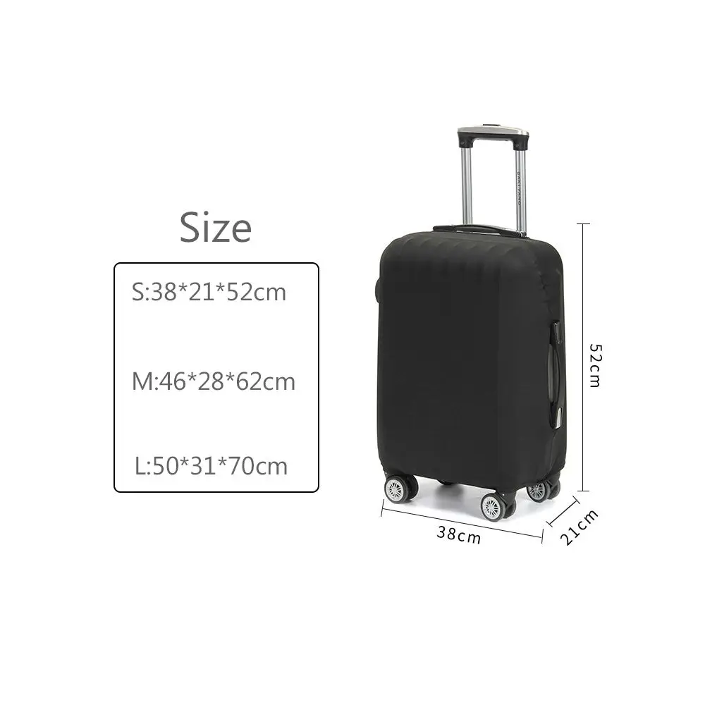 Black Luggage Cover 1PC High Elastic Thick Durable Dustproof Suit Case Protector 3 Sizes Invisible Zipper Bag Travel Accessories luggage cover