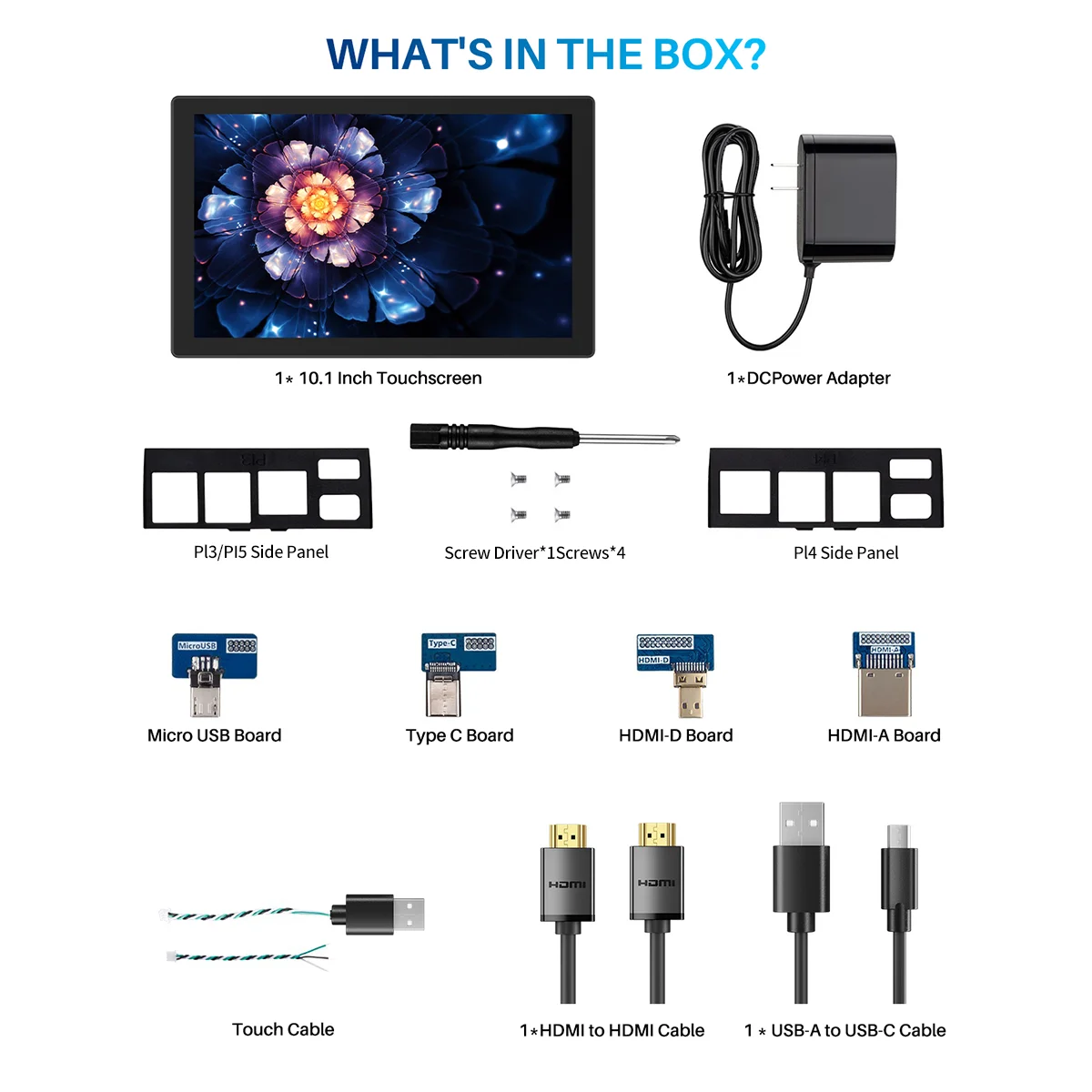 10.1 inch Portable Touch Monitor 1366*768 sRGB 300Cd/m² Display for Raspberry Pi 4 3 Computer Science Laptop Dropshipping