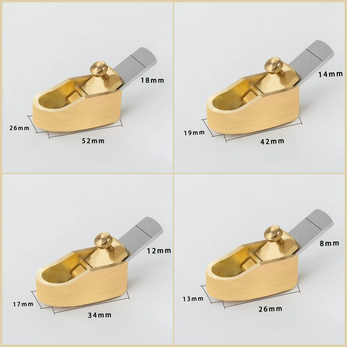 Description Picture 3 of itemCopper Brass convex flat bottom Different size violin Edge planes Planer Woodworking Plane Cutter Manual Push Planing Hand Tool
