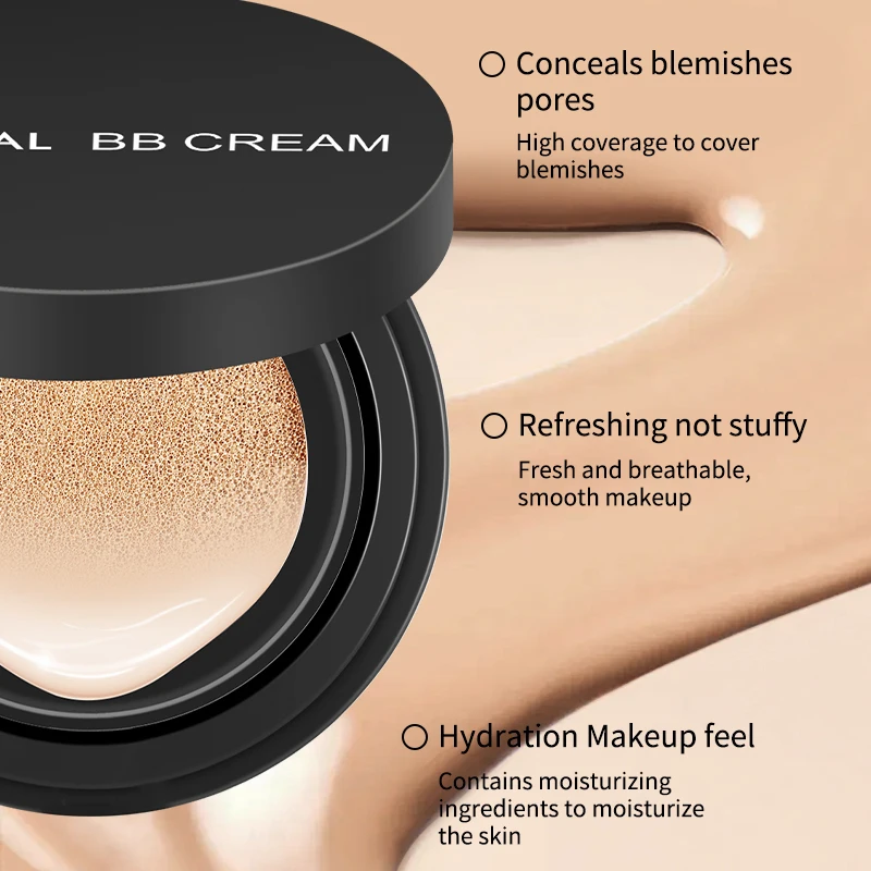 OCHEAL BB Cream Air Cushion Full Coverage Waterproof Long-lasting Concealer Cushion Compact Face Makeup Foundation CC Cream bb cream,cc cream,air cushion cream,cushion foundation