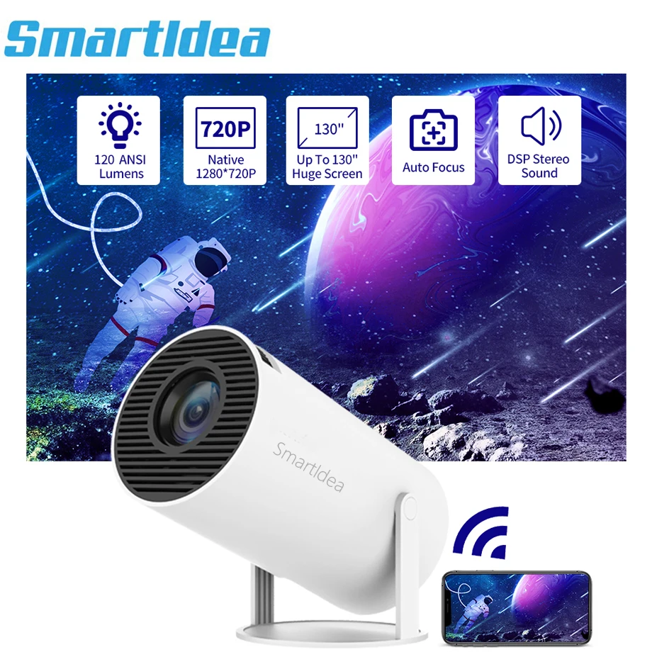 

SmartIdea New Arrive android 11 smart portable projector native 1280 x 720p home theater beamer support 4k Video game projectors