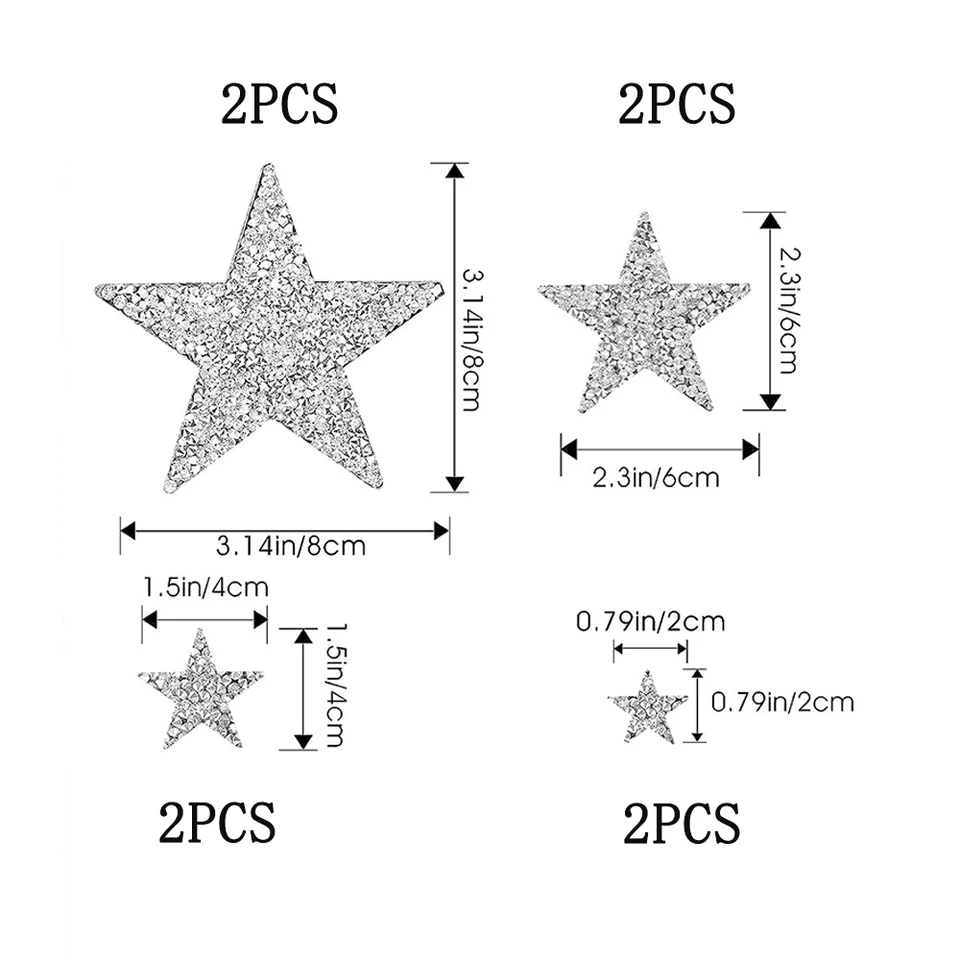 Toppe Termoadesive A Stella Con Paillettes Rosa - 10 Pezzi Per Vestiti E Zaini - Foto 3