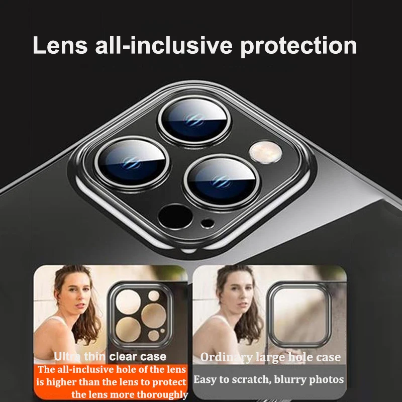 Ultra Thin Glossy Transparent Hard Case with Camera Protection