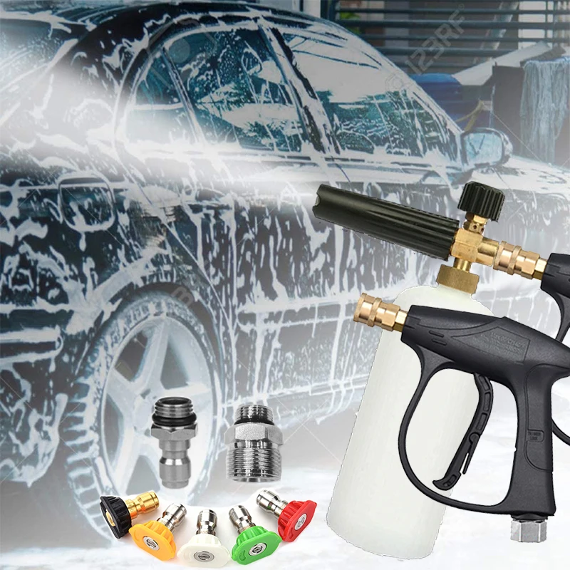 Foam Cannon for Pressure Washer Car Wash Foam Gun Kit M22-14mm and Quick  Inlet Connector with Quick Connector 5PCS Nozzle Tips - AliExpress