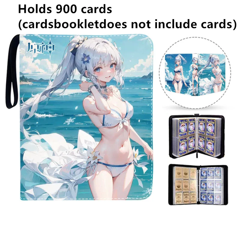 Genshin Impact ONE PIECE Card Album Book Folder 900pcs 9 Card Slots Zipper Double Pocket Zipper Binder Holder