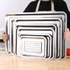 Stainless Steel Food Storage Tray Shallow Drain Trays Vegetable Fruit Dumpling Storage Plate Oil Filter Pan Kitchen Accessories 1