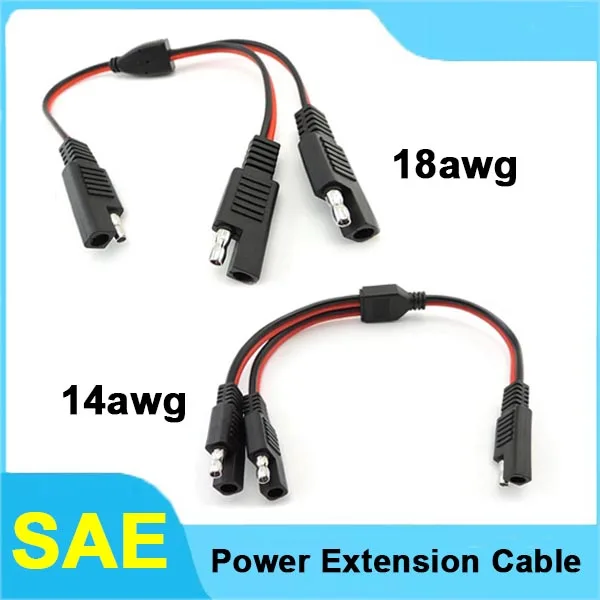 

SAE Power Extension Cable 18AWG 14AWG 1 female to 2 male SAE Power Extension Cable Adapter Quick Connect Disconnect Plug a