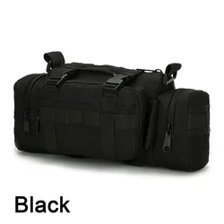 Waterproof Molle Duffel Waist Bag and Camera Utility Pouch with Adjustable Shoulder Strap (Black)