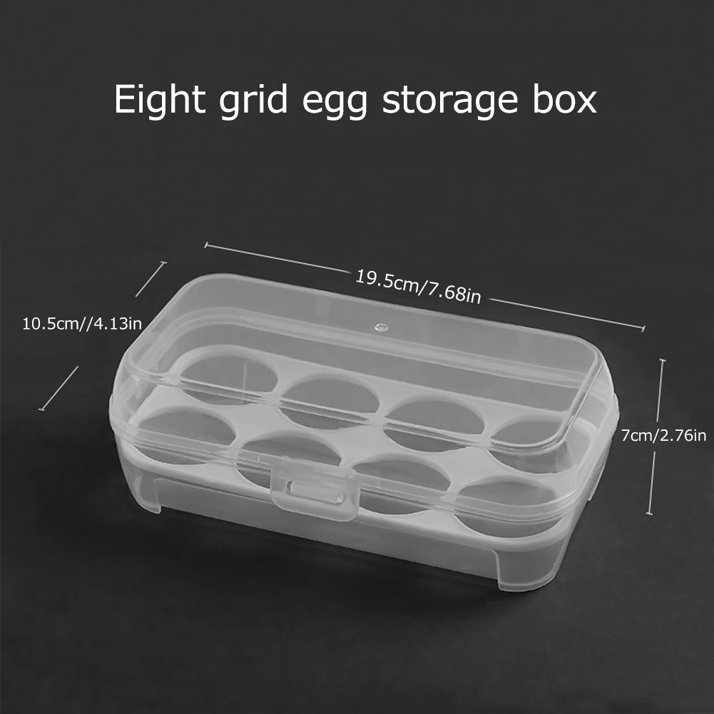 3/4/8 Grids Egg Holder Shockproof Kitchen Container Case Organizer for Outdoor Camping Picnic Portable Egg Storage Box 6