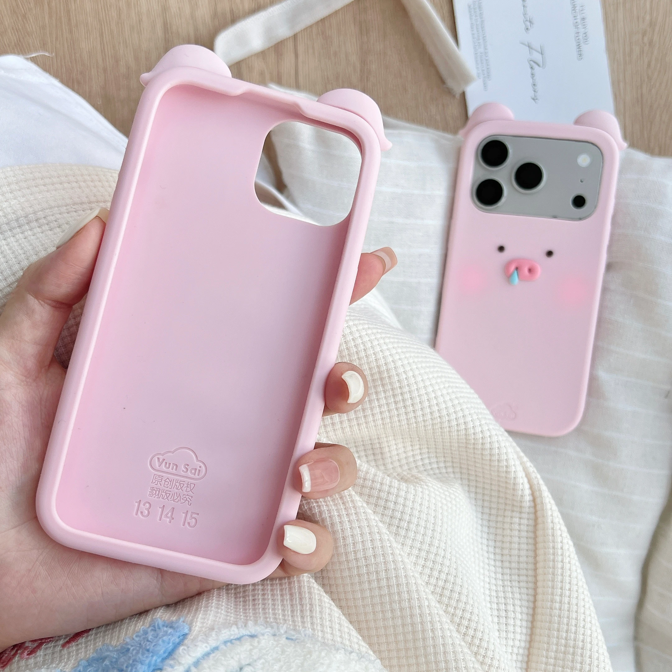 Charming Pink Pig 3D Cartoon Soft Silicone Phone Case