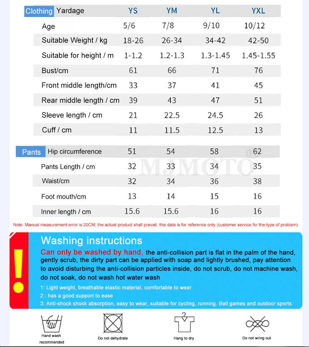 Children Motorcycle Armor Underwear Protective Jersey Kids Base layer Pants Motorbike ATV Motocross Outfit Protective Gear Suit