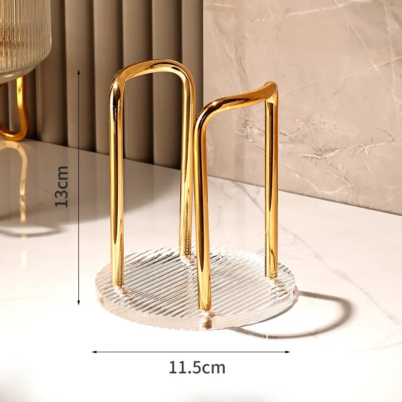 Luxury Disposable Tea Cups Storage Holder Water Cups Dispenser Rack Shelf with Longer Stick Mug Display Stand Home Organizer