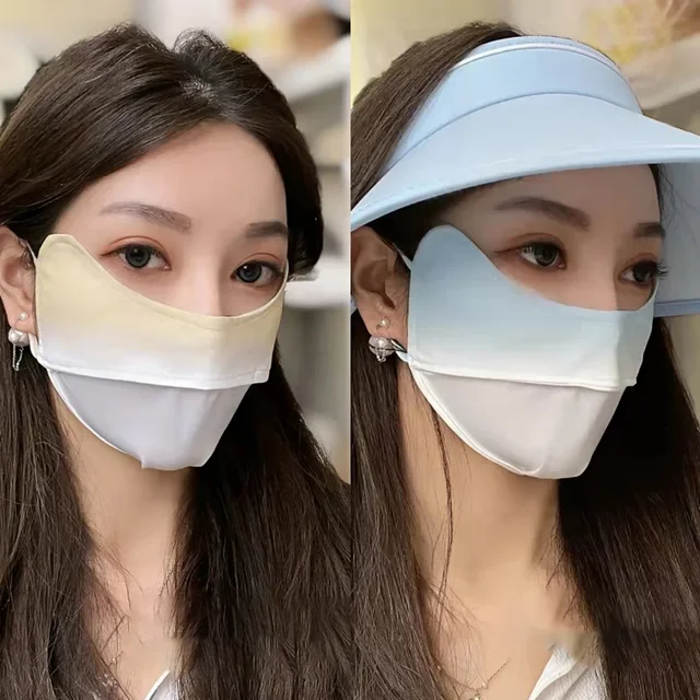 자외선 차단, 항균성, 통기성, 얼굴 모양 수정, 냉각을 갖춘 다목적 아이스 실크 페이스 마스크