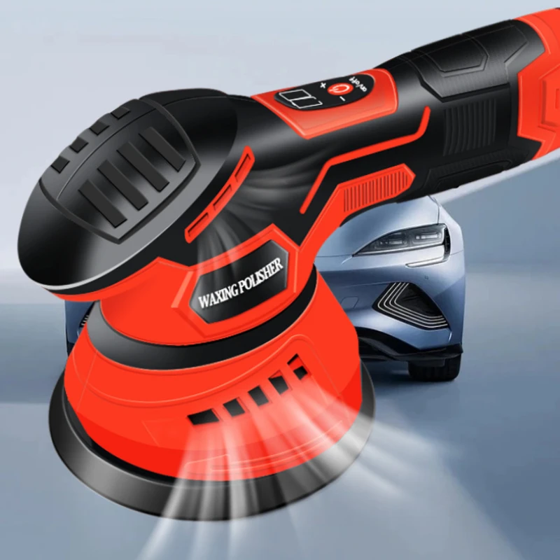 Lithium Cordless Eccentric Car Polisher 8 Gears of Speeds Adjustable Electric Auto Polishing Machine Wood Grinding Machine