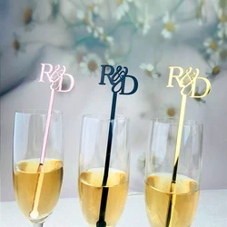 Customized Wedding Drink Stirrers and Swizzle Stick Decorations - 18cm (50pcs light pink)