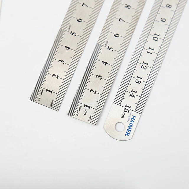 Straight Ruler Set 15x1.9CM & 20x2.6CM & 30x2.6CM Stainless Steel Ruler  Kit, 3 Pieces