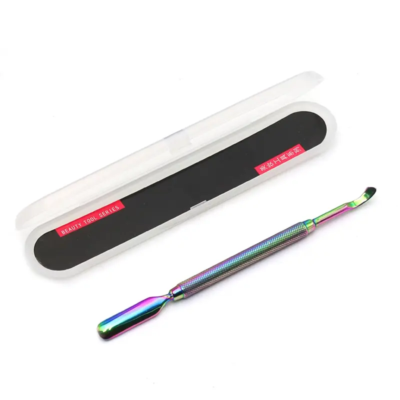 Color Stainless Steel Nail Cuticle Pusher Dual Ended Finger Dead Skin Push Pedicure Dead Skin Remover UV Gel Nail Tools nail art pusher cuticle pusher manicure tools nail manicure tools manicure pedicure tools dead skin remover