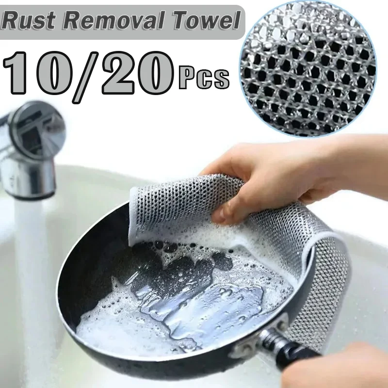 Metal Wire Cleaning Cloth Kitchen Stovetop NonGreasy Dishcloth Mesh Daily  Use Wire Cleaning Cloth - AliExpress