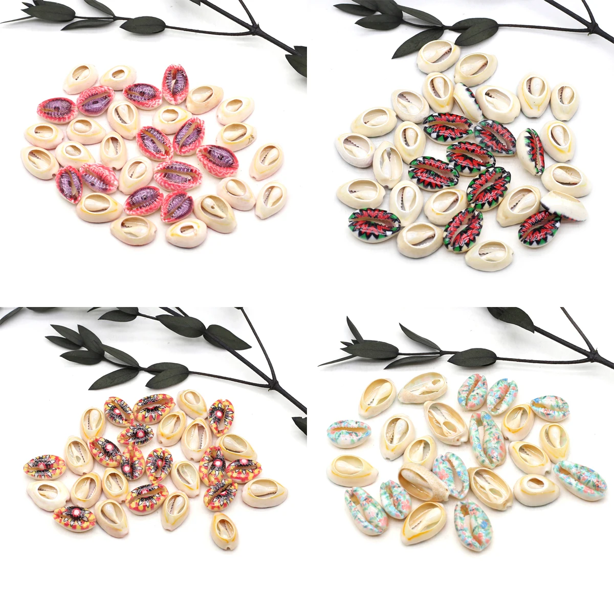 

10 PCS Natural Freshwater Cut Shells Magical Colours Delicate Printed Conch Excellent Ornamental Gift for Women and Men