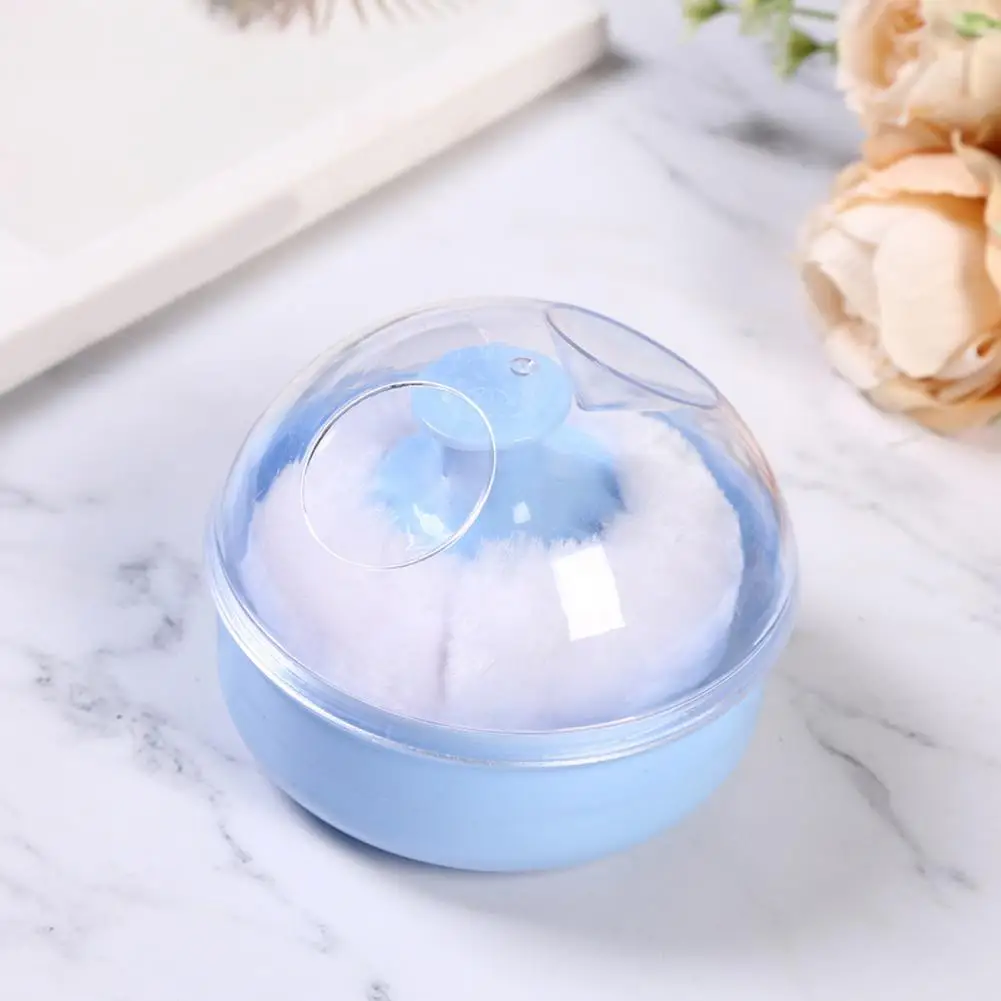Useful Dry Powder Puff Fluffy ABS Baby Talcum Powder Container with Puff  Reusable Powder Puff Box Makeup Tools 5