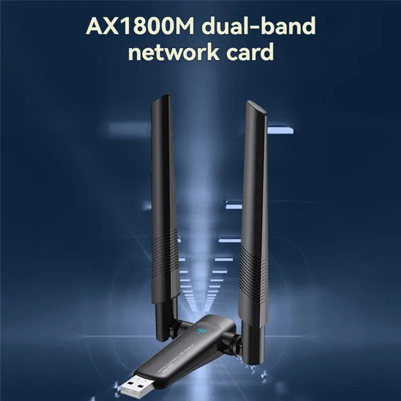 1800Mbps Wifi 6 USB 어댑터 5G/2.4Ghz Wi-Fi 무선 네트워크 카드 고출력 안테나