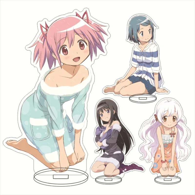 

Anime KeyChain Puella Magi Madoka Magica Key Chain Womans Kawaii Stand Model Plate Collection Ornament Fashion Girl Acrylic Toy