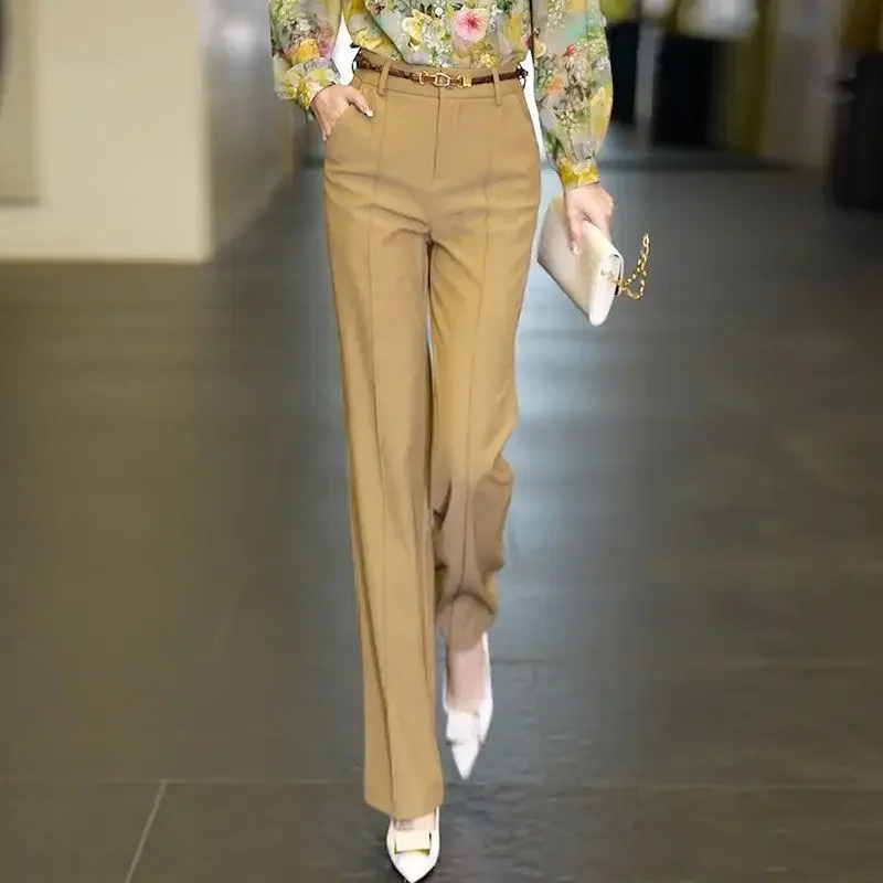 Straight Leg Work White Baggy Loose Tailoring Clothes High Waist