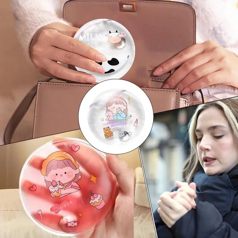 1PC Hand Warmer Handbags Cartoon Creative Reusable Gel Self-heating Pad Fast Pvc Warm-fitting Travel Durable Practical portable hand warmer