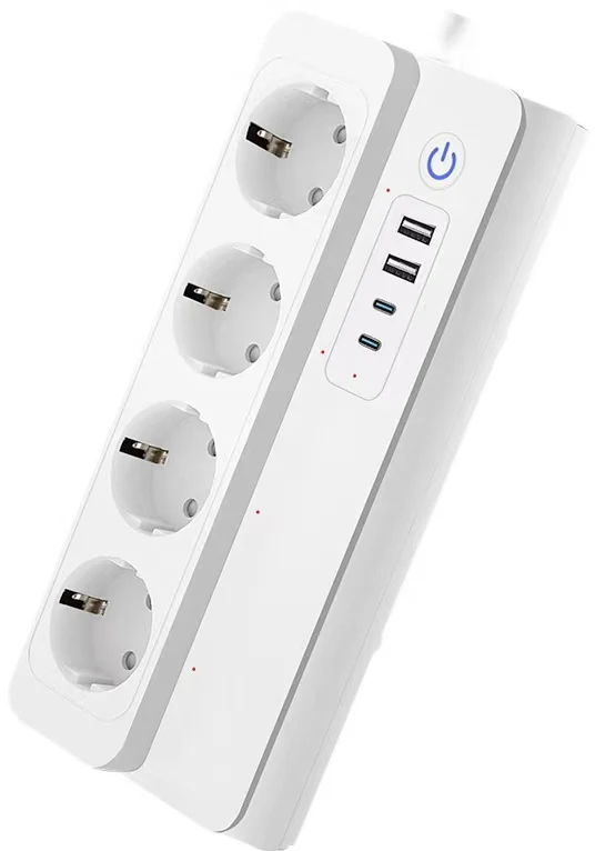 WiFi-Enabled Smart Power Strip with 4 Outlets and 4 USB Ports
