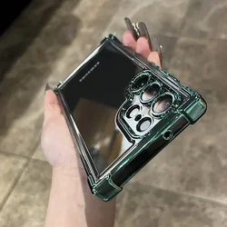 Plating Armor Transparent Shockproof Acrylic Phone Case - Samsung S25FE (Green)