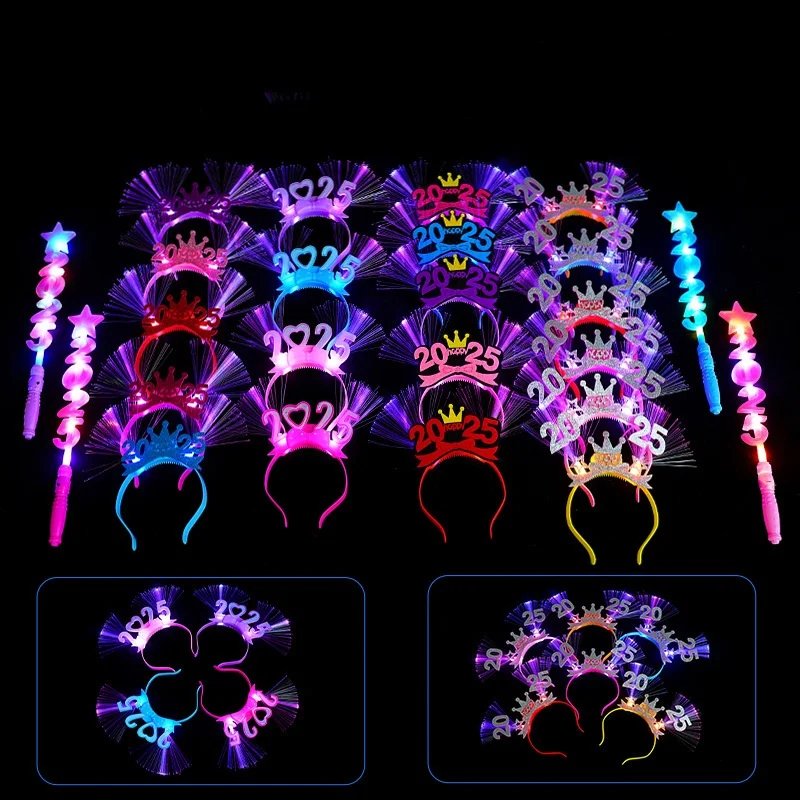 Glow headband luminous hair bands Happy New Year Led Glow Headband