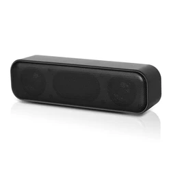 USB Powered Soundbar Desktop Speaker with Dual Subwoofers for Enhanced Audio Experience (Black)