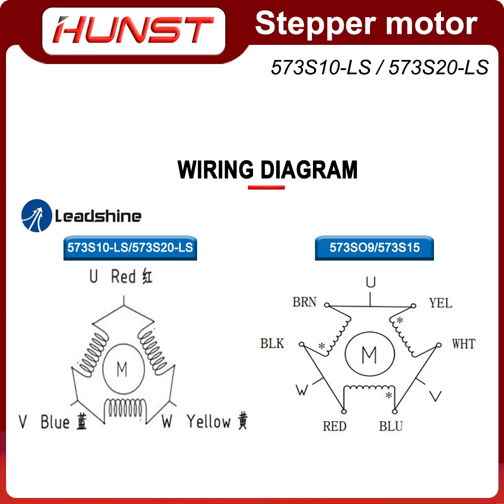 HUNST Leadshine 스텝퍼 모터, CNC 레이저 조각 및 절단기용 3 상 스테핑 모터, 573S20-LS 5.8A 573S10-LS 5.6A