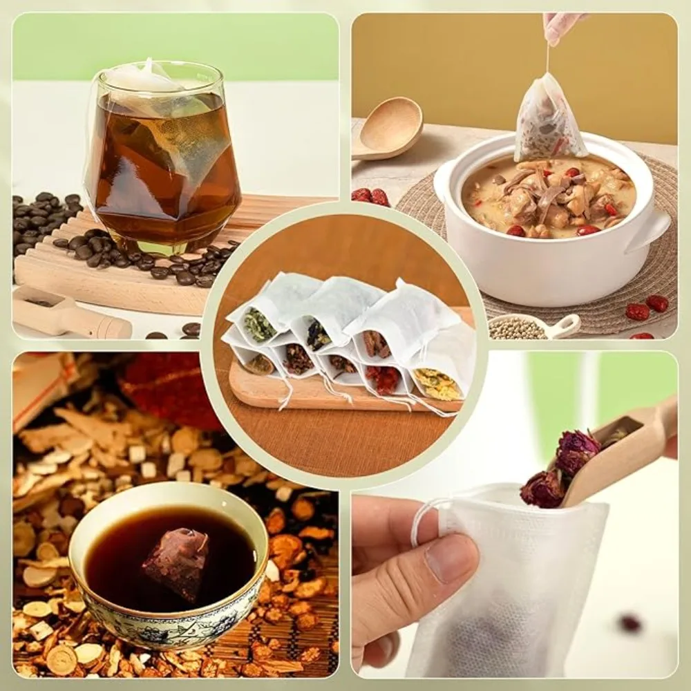 Disposable Non-woven Drawstring Filter Bags For Loose Herb Tea_voghion.com