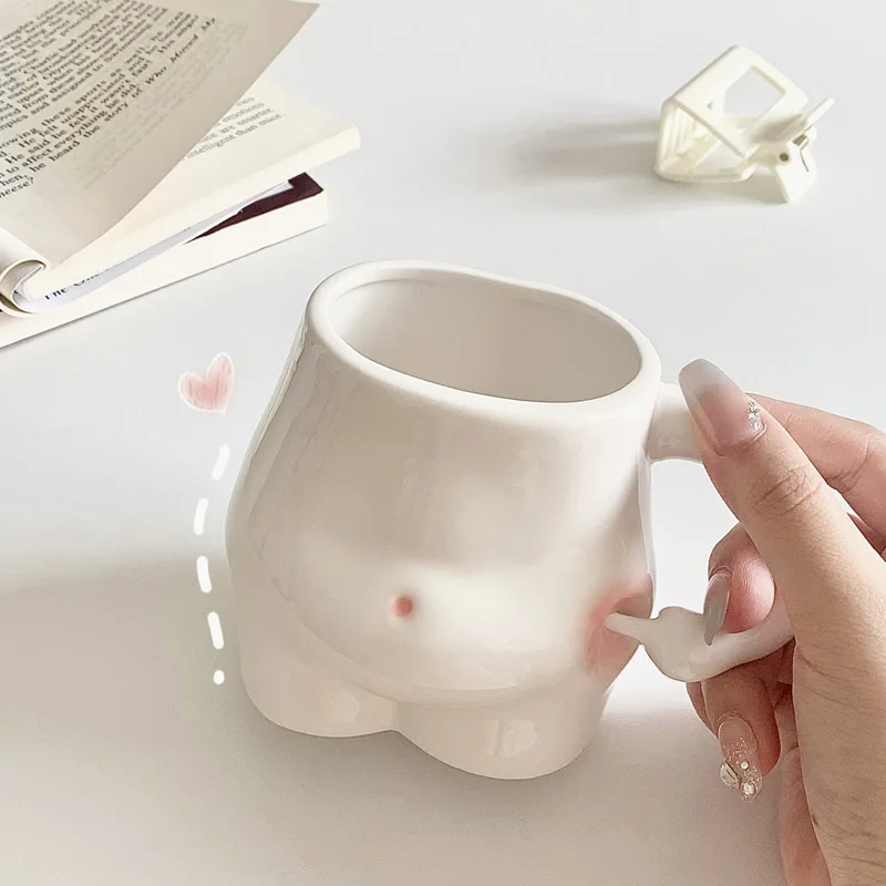 

Ins pinch belly cup poke belly to lose weight ceramic cup milk cup students high value gift