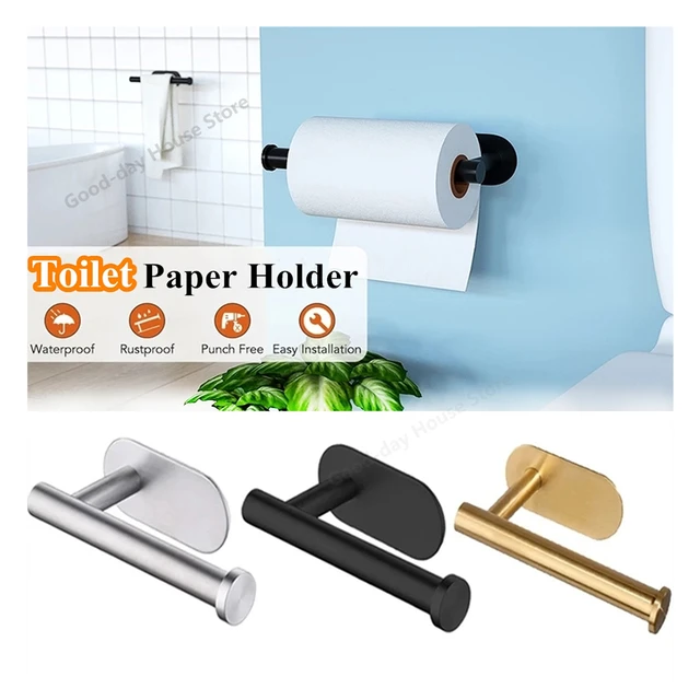 Adhesive Toilet Paper Holder Bathroom Kitchen Organizer Towel Roll Rack  Hanging Storage Stand Napkin Dispenser WC Accessories - AliExpress