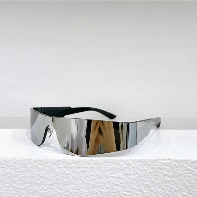 

Fashion Personality INS Style Party Women's Sunglasses 0041S Rectangle Frameless Men's Glasses Silver Blue Red Reflective lense